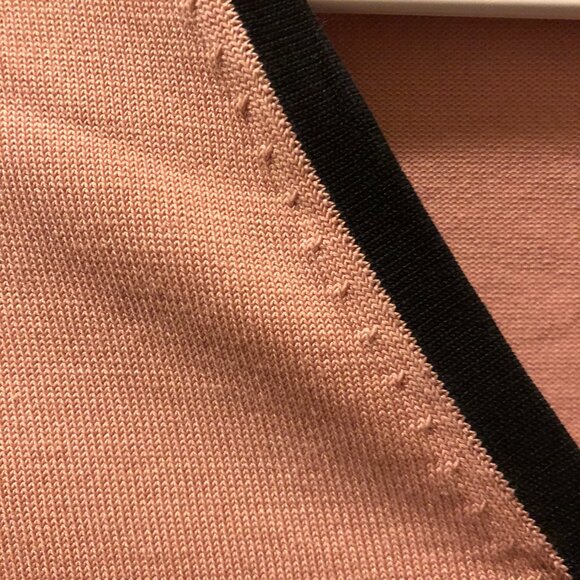 Vintage Petite Sophisticate Pink & Black Silk Blend Zip Cardigan | *Size is 1P - Picture 7 of 13